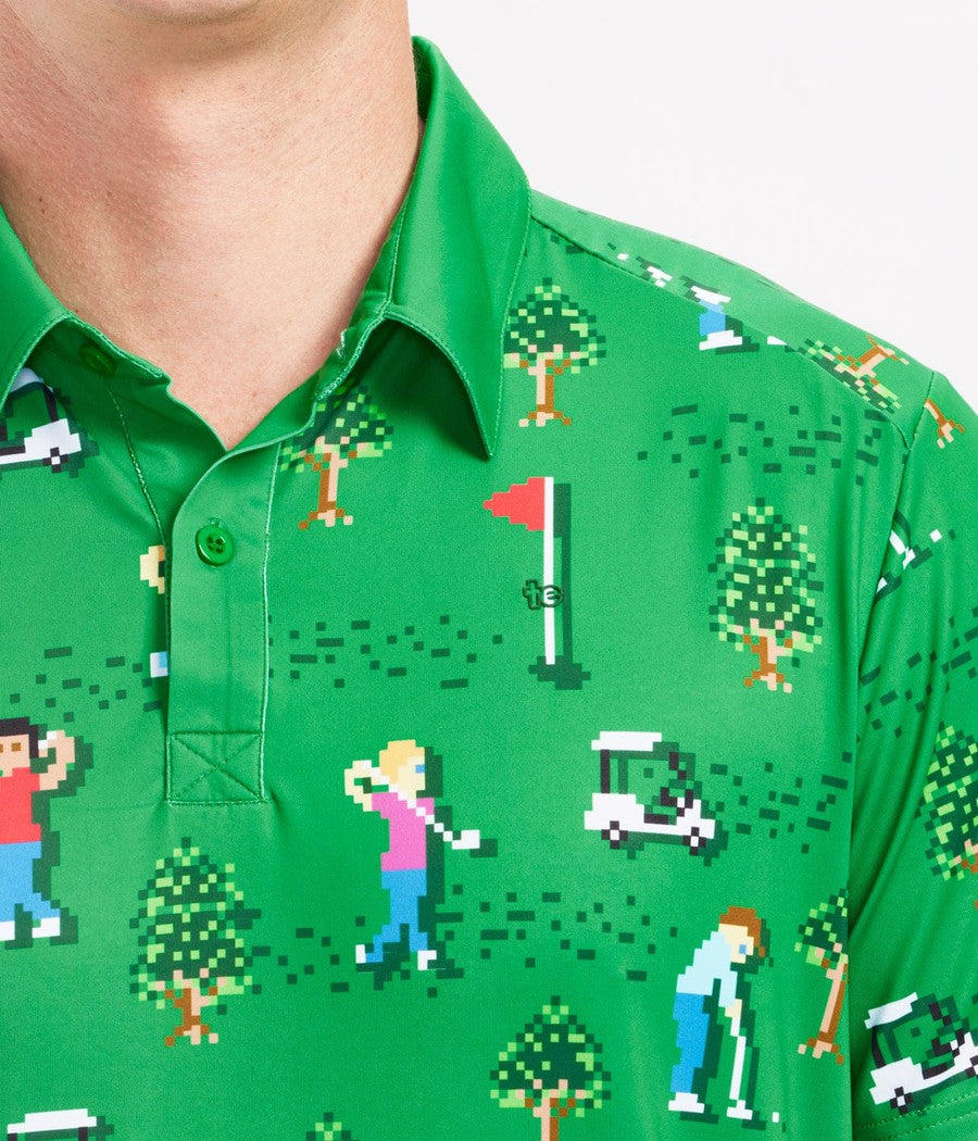 8-Bit Birdie Golf Polo: Men's Golf Outfits | Tipsy Elves