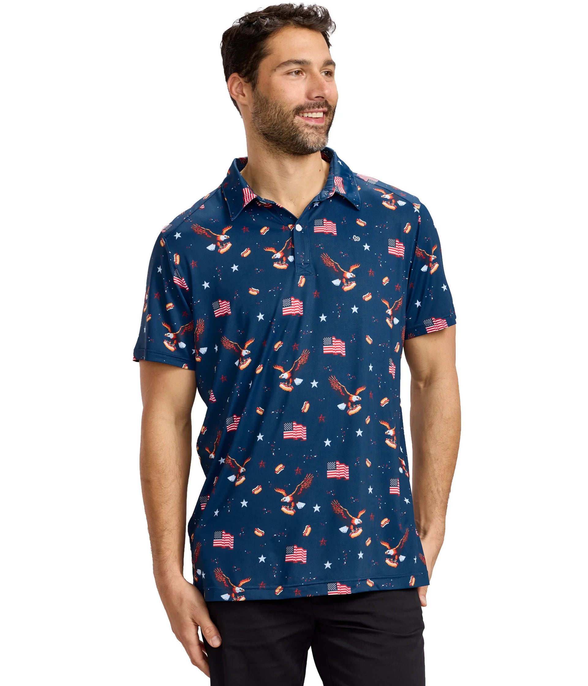 Men's 8-Bit Eagle Performance Polo Image 2