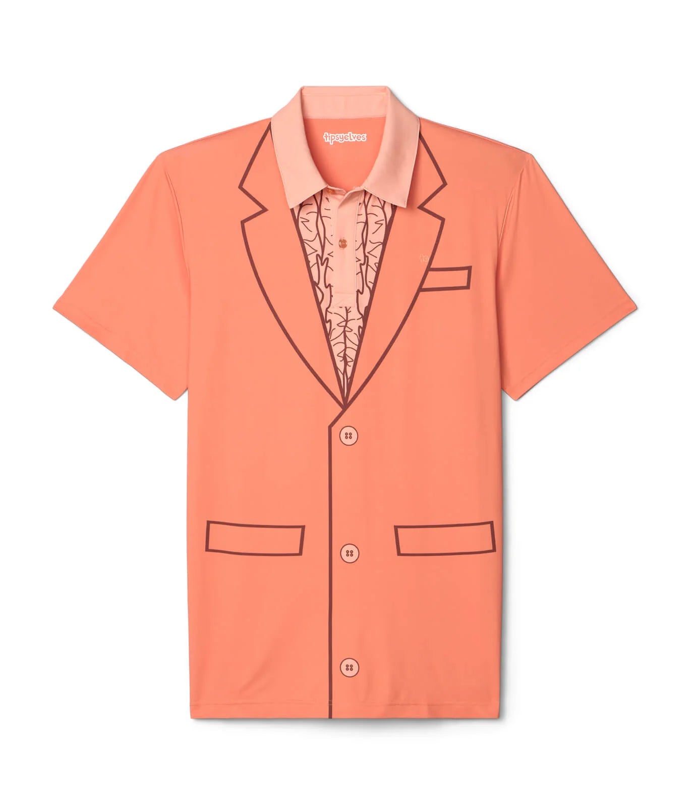 Men's Dumb Orange Tuxedo Golf Polo