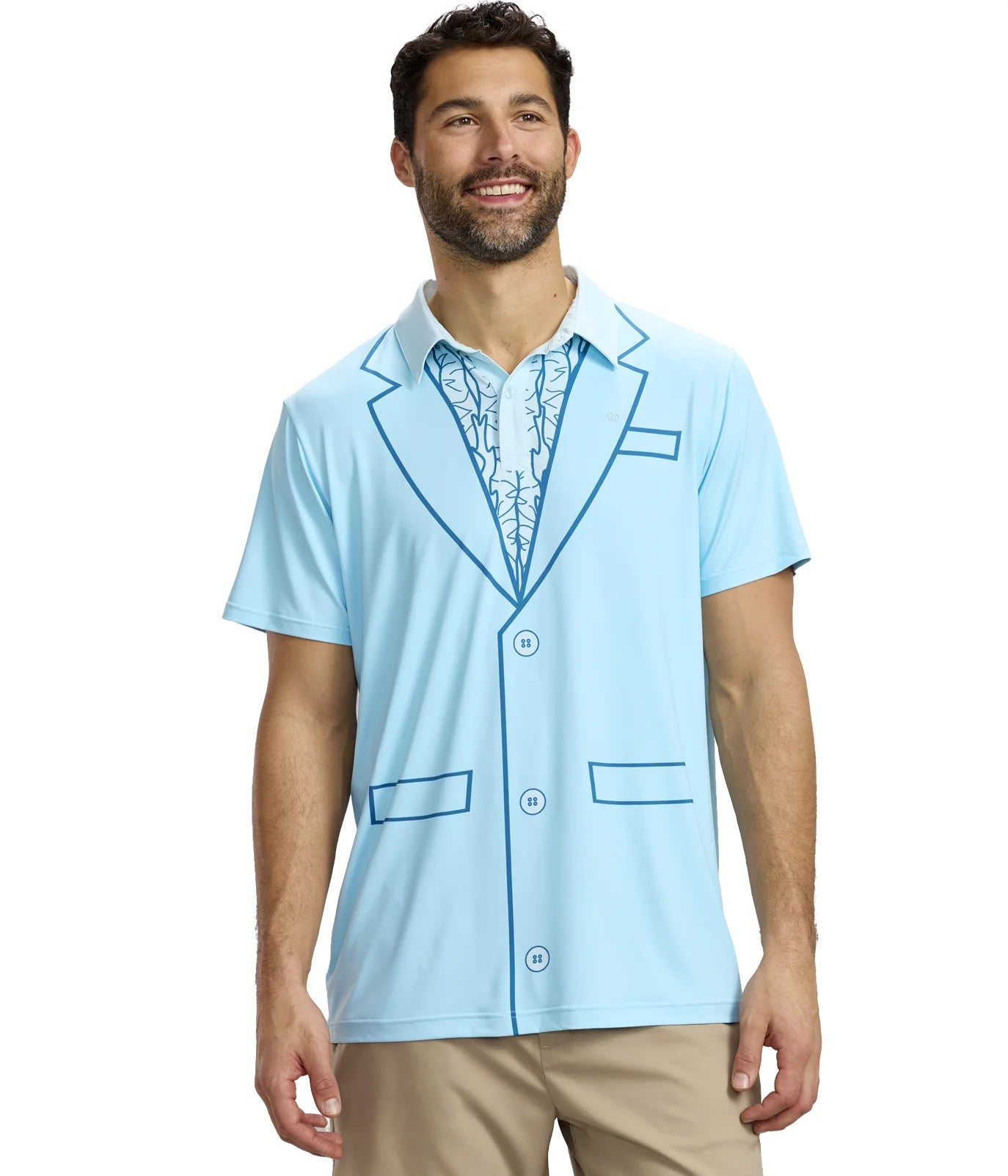 Men's Dumb Blue Tuxedo Golf Polo