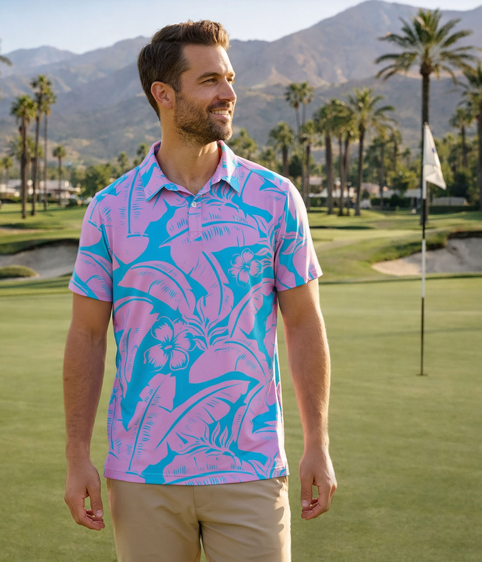Tropical Tee Time Golf Polo: Men's Golf Outfits | Tipsy Elves