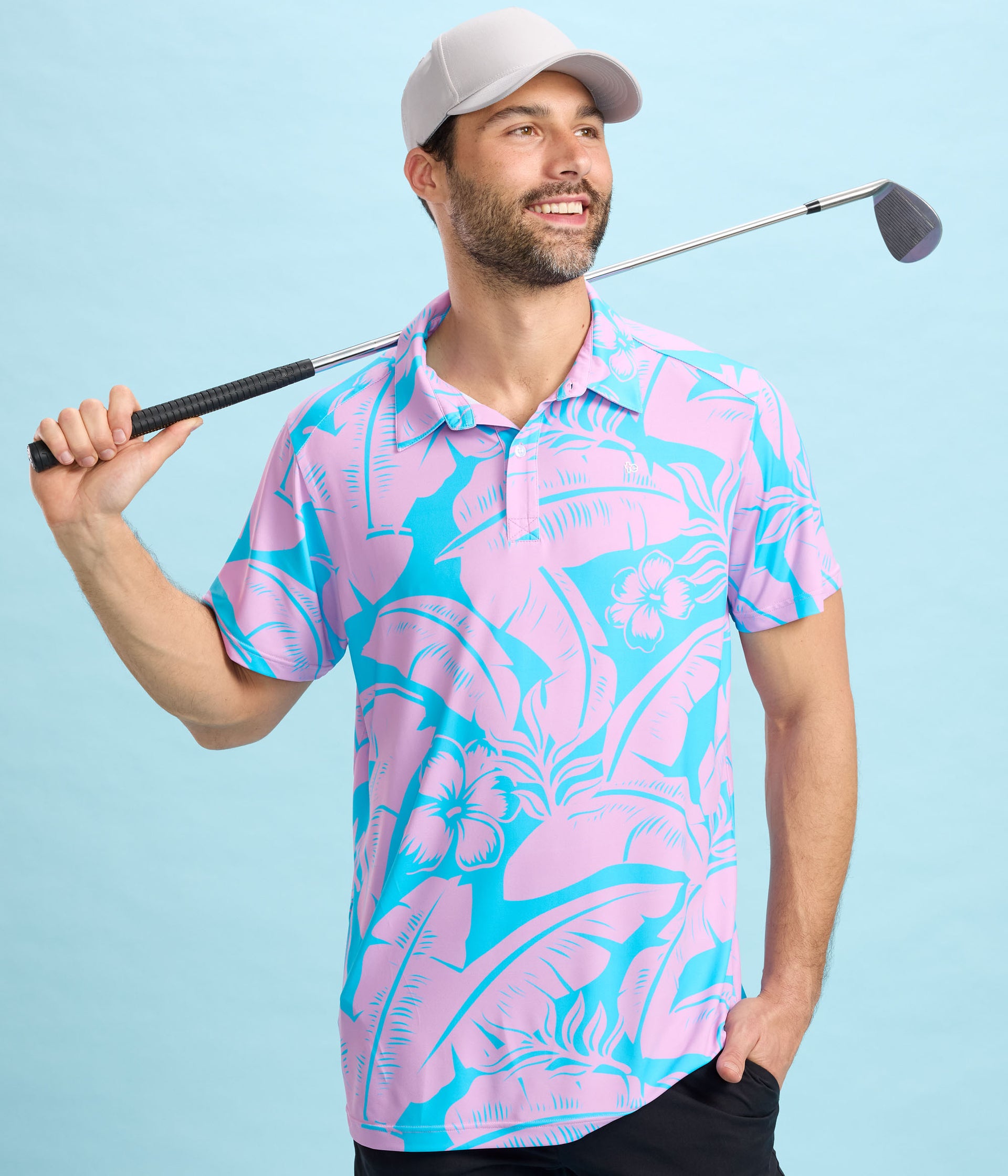 Men's Tropical Tee Time Pickleball Shirt