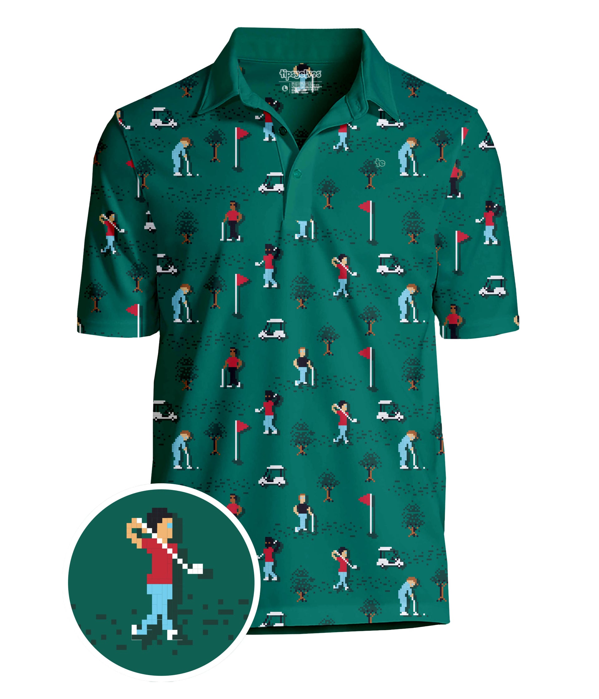 Men's Pixel Par Golf Polo