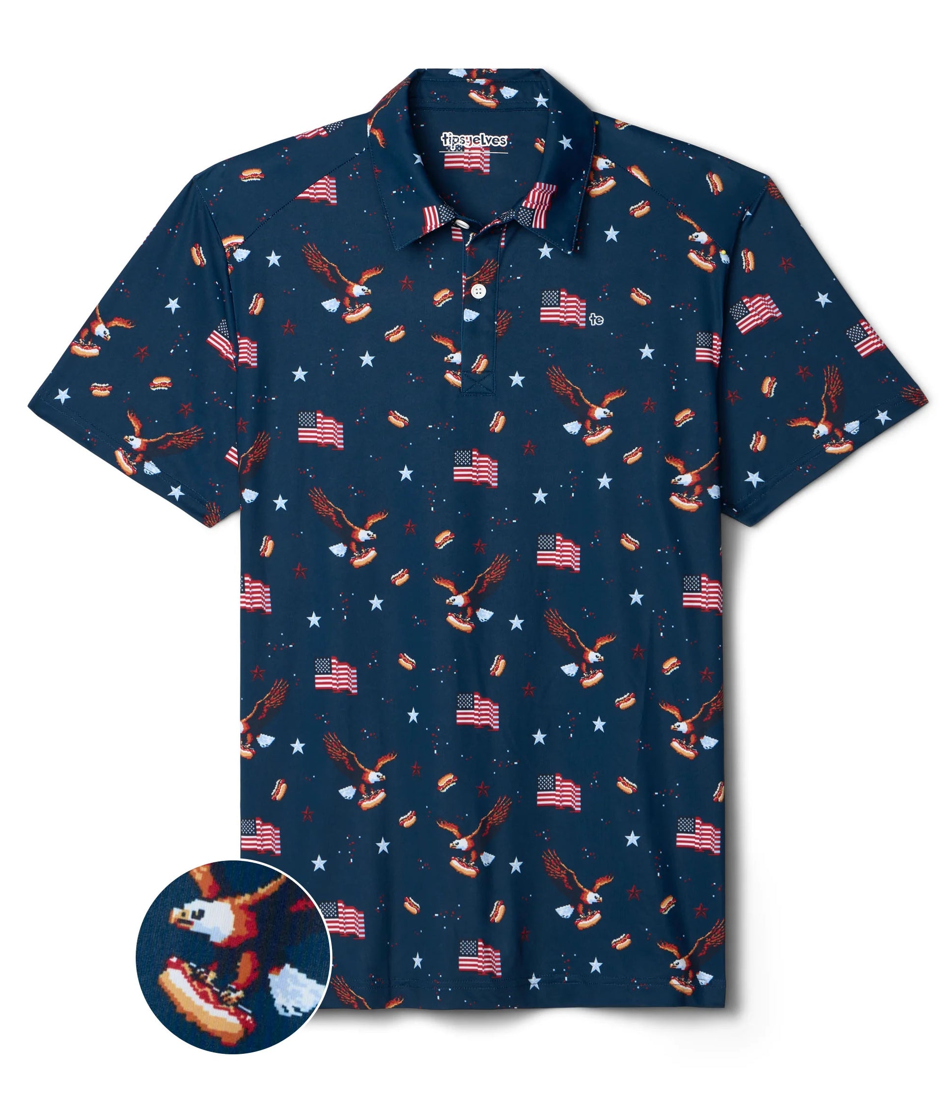 Boy's 8-Bit Eagle Golf Polo Image 2