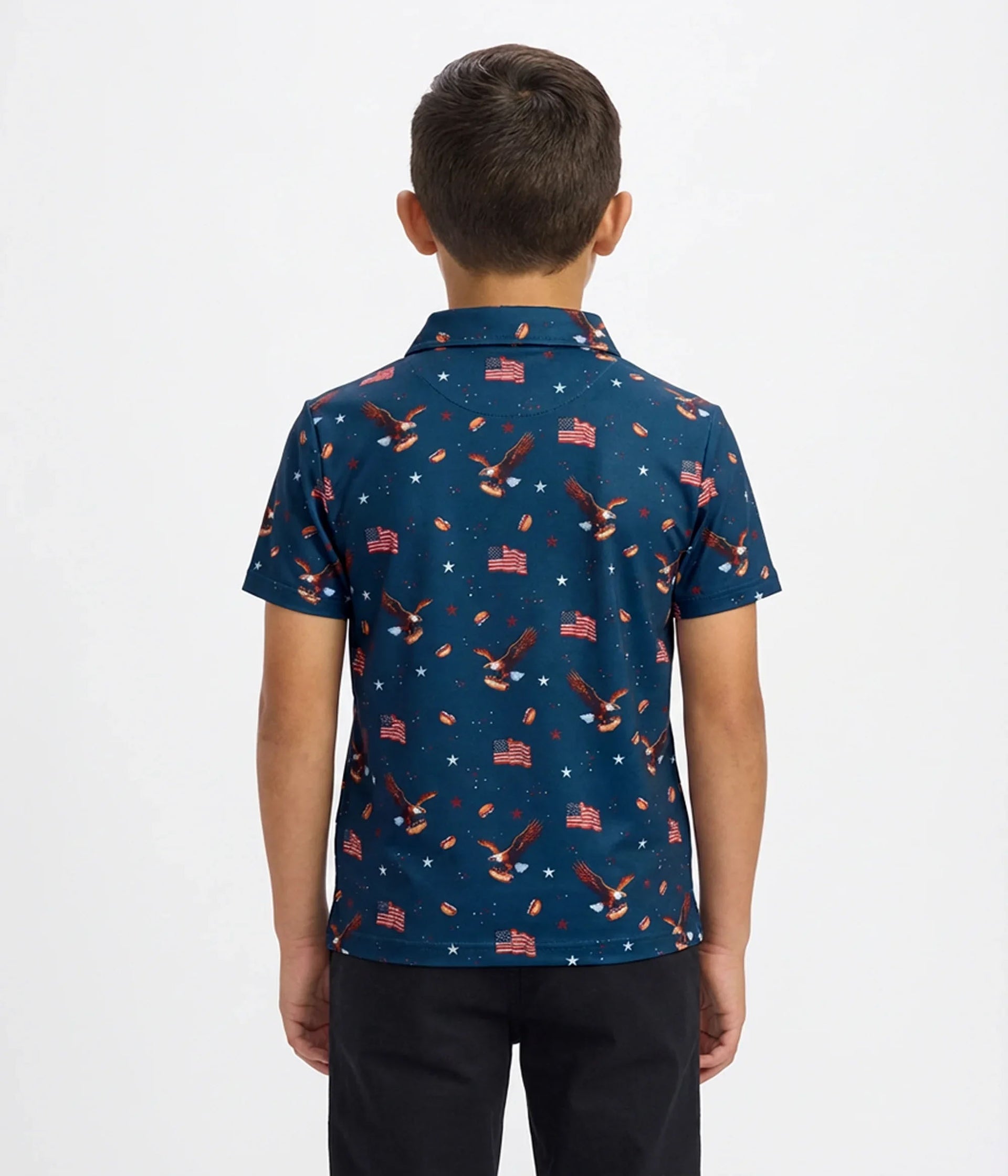 Boy's 8-Bit Eagle Golf Polo