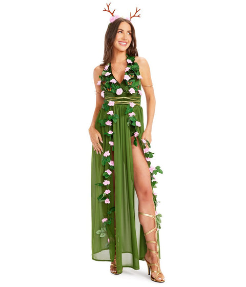 Mother Nature Costume | Fun Halloween Adult Costume | High Strength & Durable Material | Green