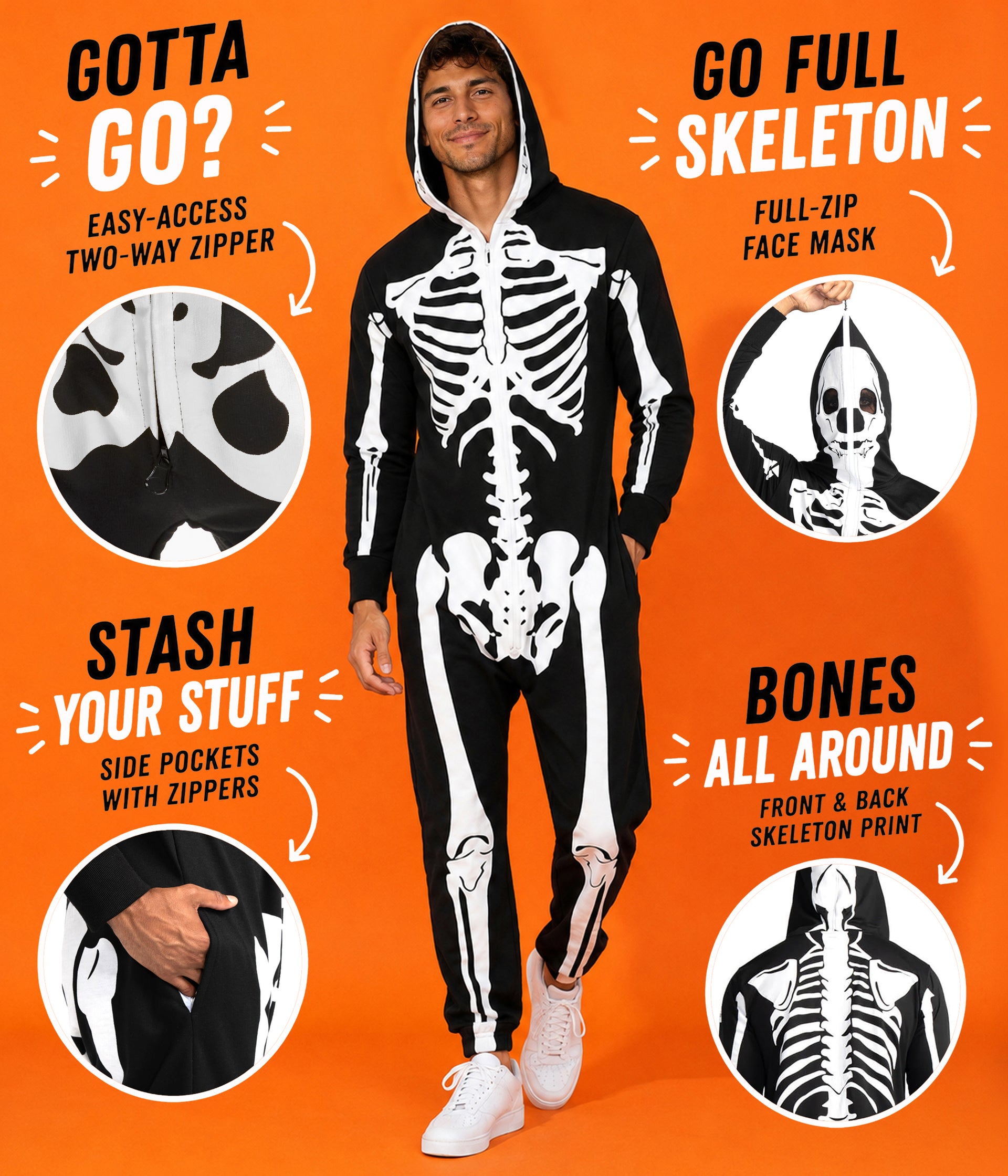 Men's Skeleton Costume Image 2