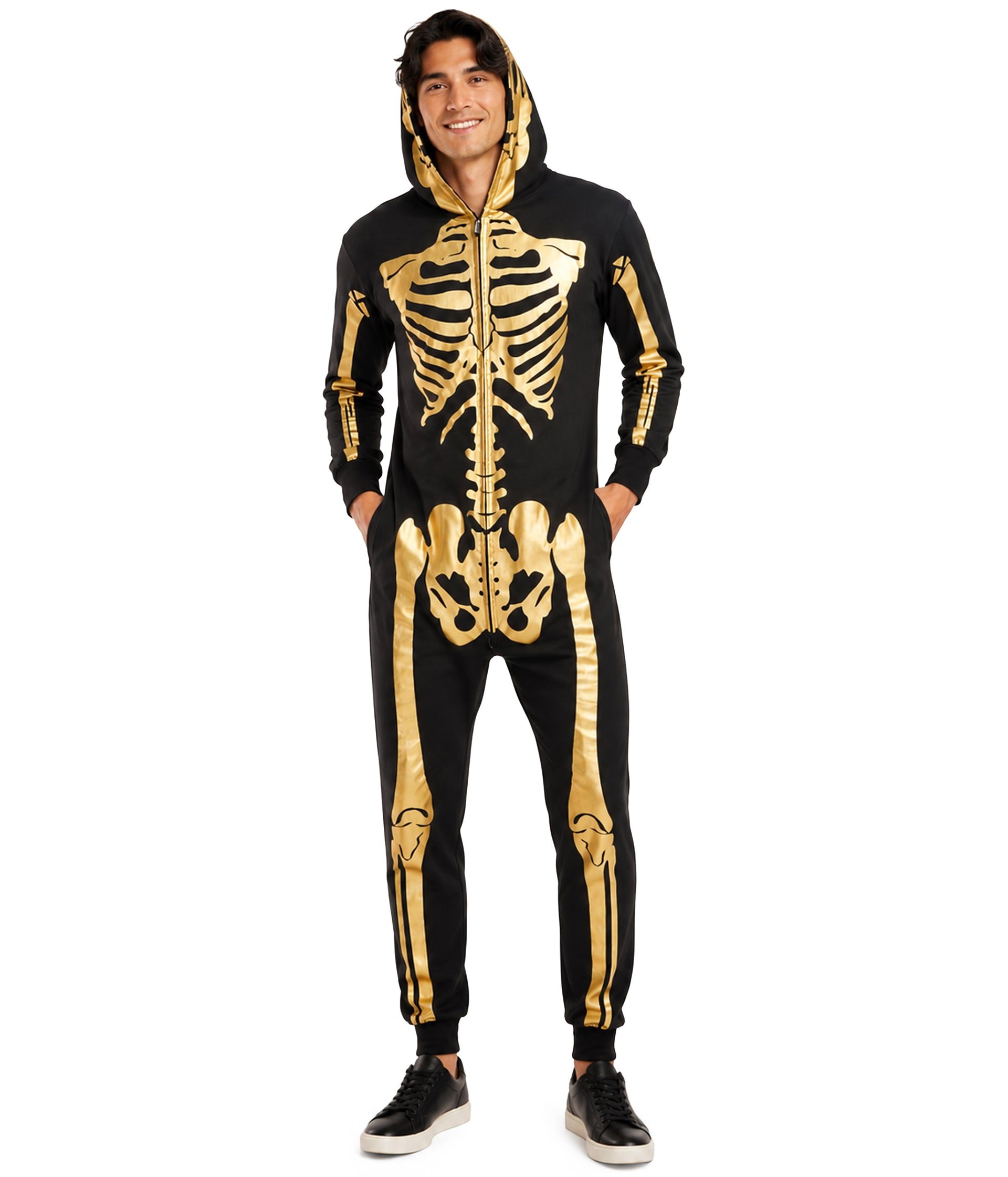 Men's Gold Skeleton Costume