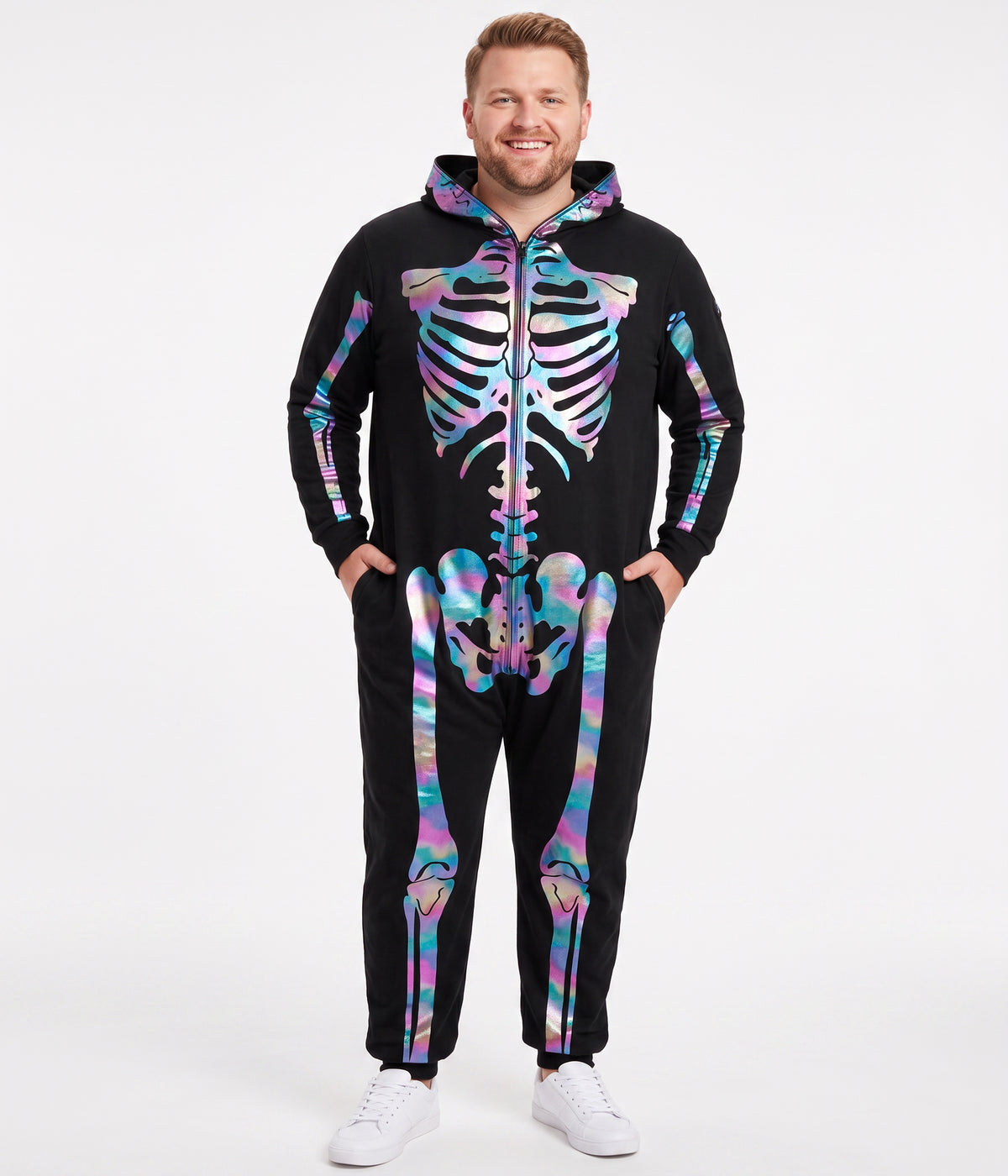 Men's Iridescent Skeleton Costume