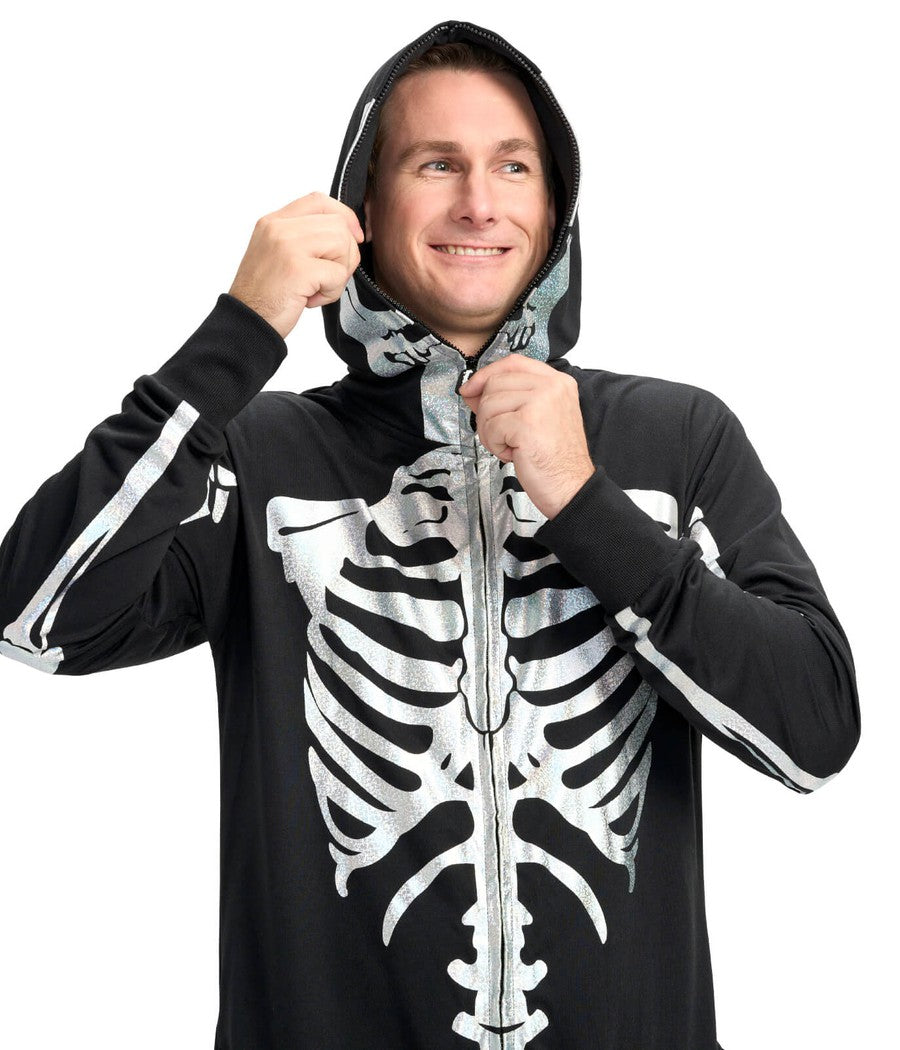 Men's Shimmer Skeleton Costume Image 4