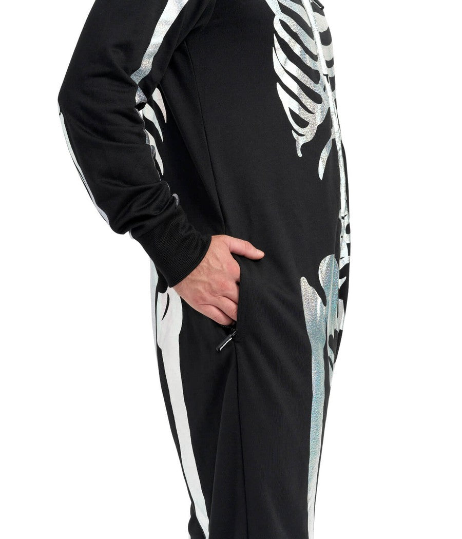 Men's Shimmer Skeleton Costume Image 5