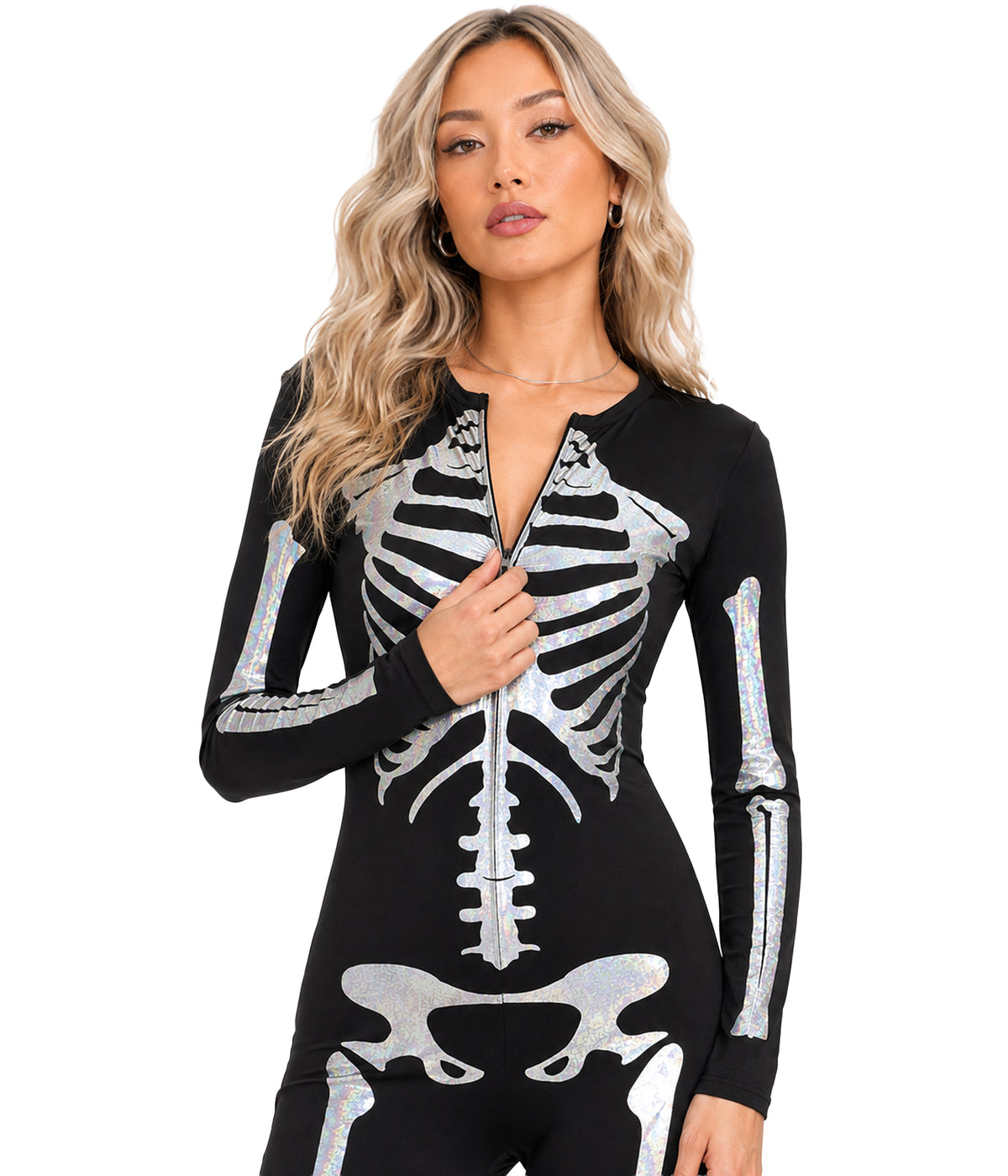 Shimmer Skeleton Bodysuit Costume