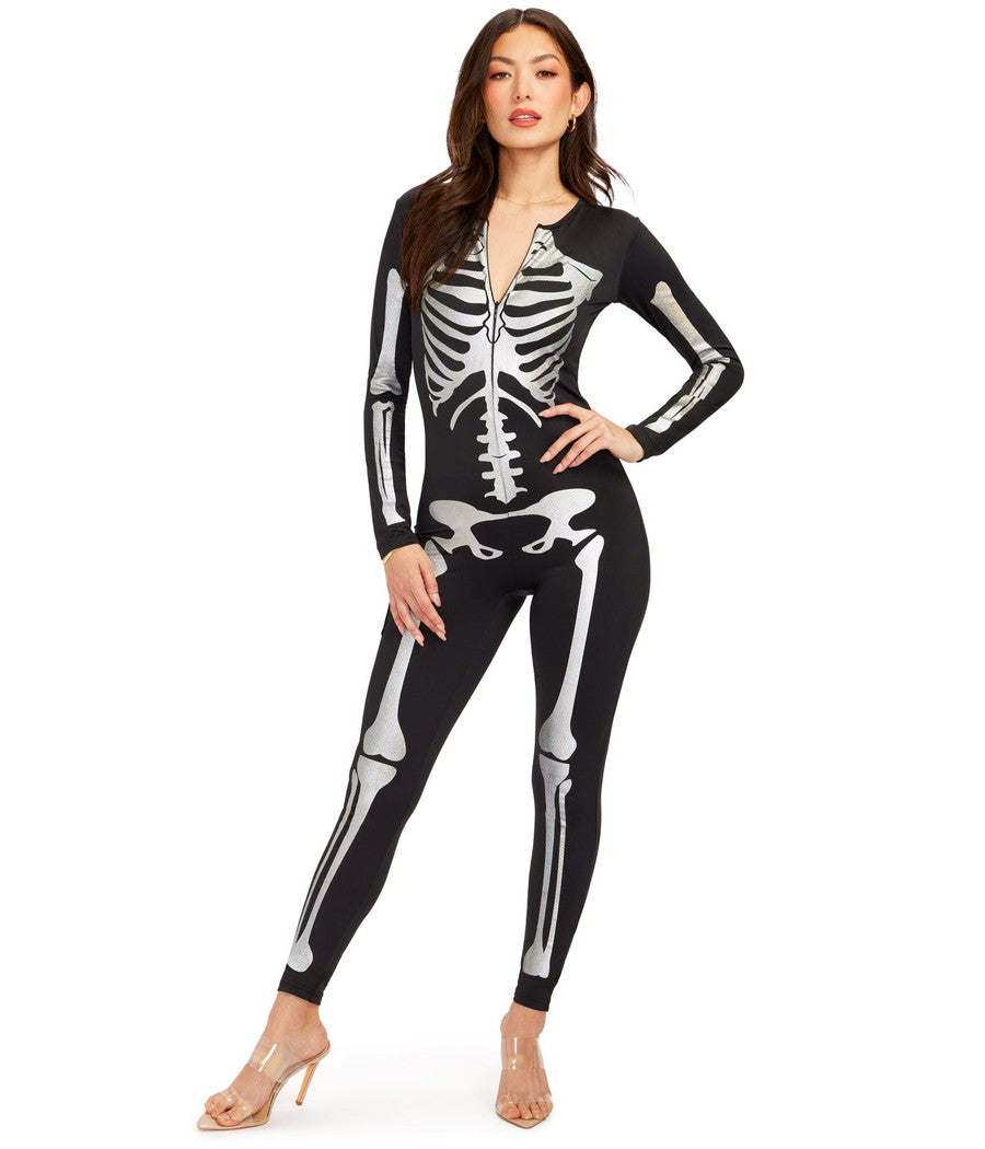 Shimmer Skeleton Bodysuit Costume Women s Halloween Outfits Tipsy Elves