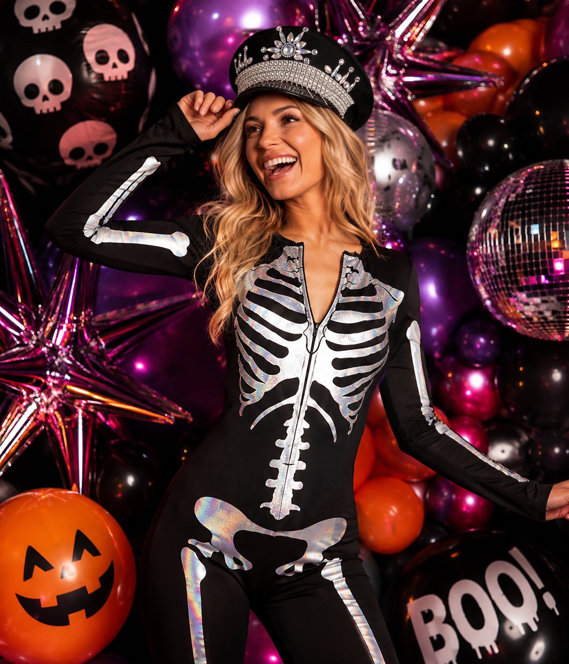 Shimmer Skeleton Bodysuit Costume