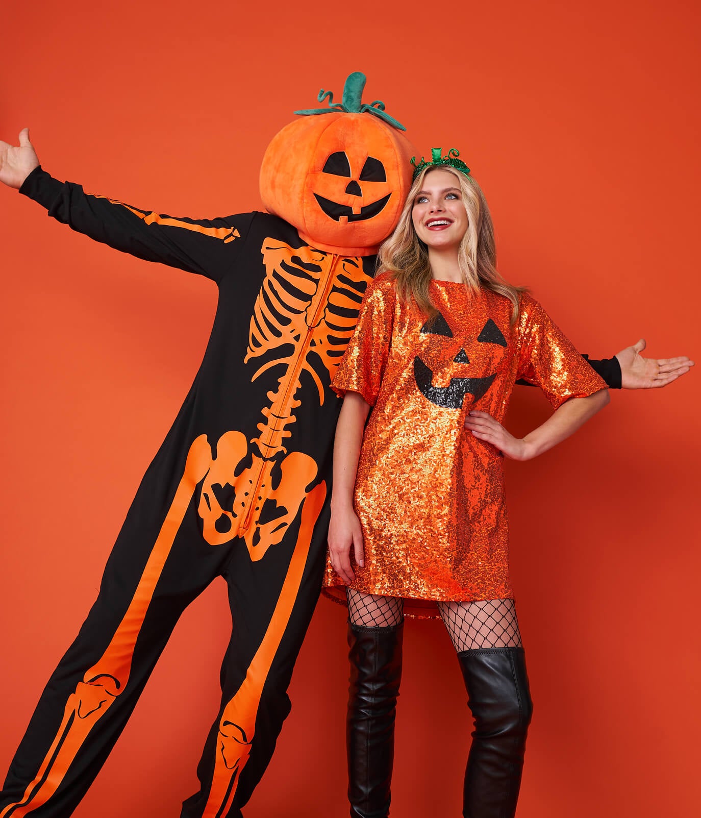 Sequined Pumpkin Costume Dress