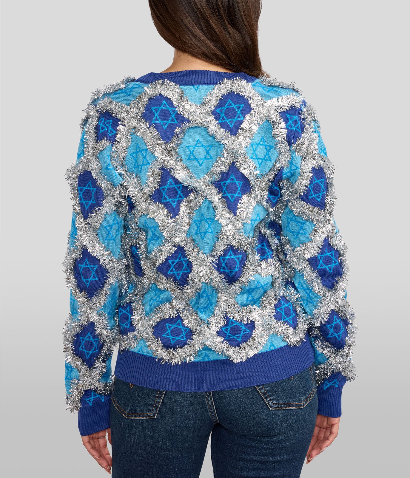 Women's Hanukkah Tinsel Cardigan Sweater Image 2