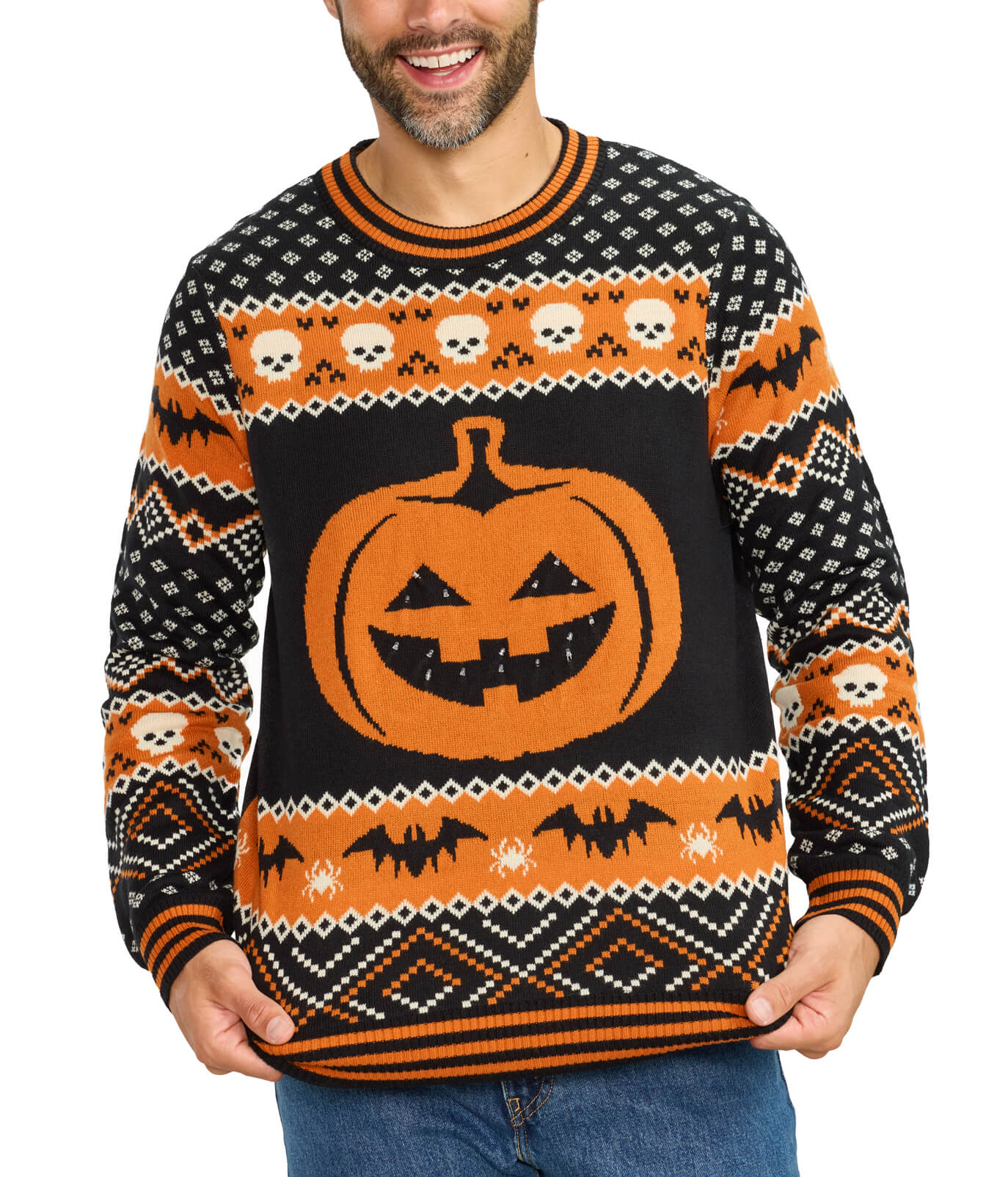 Men's Pumpkin Light Up Sweater
