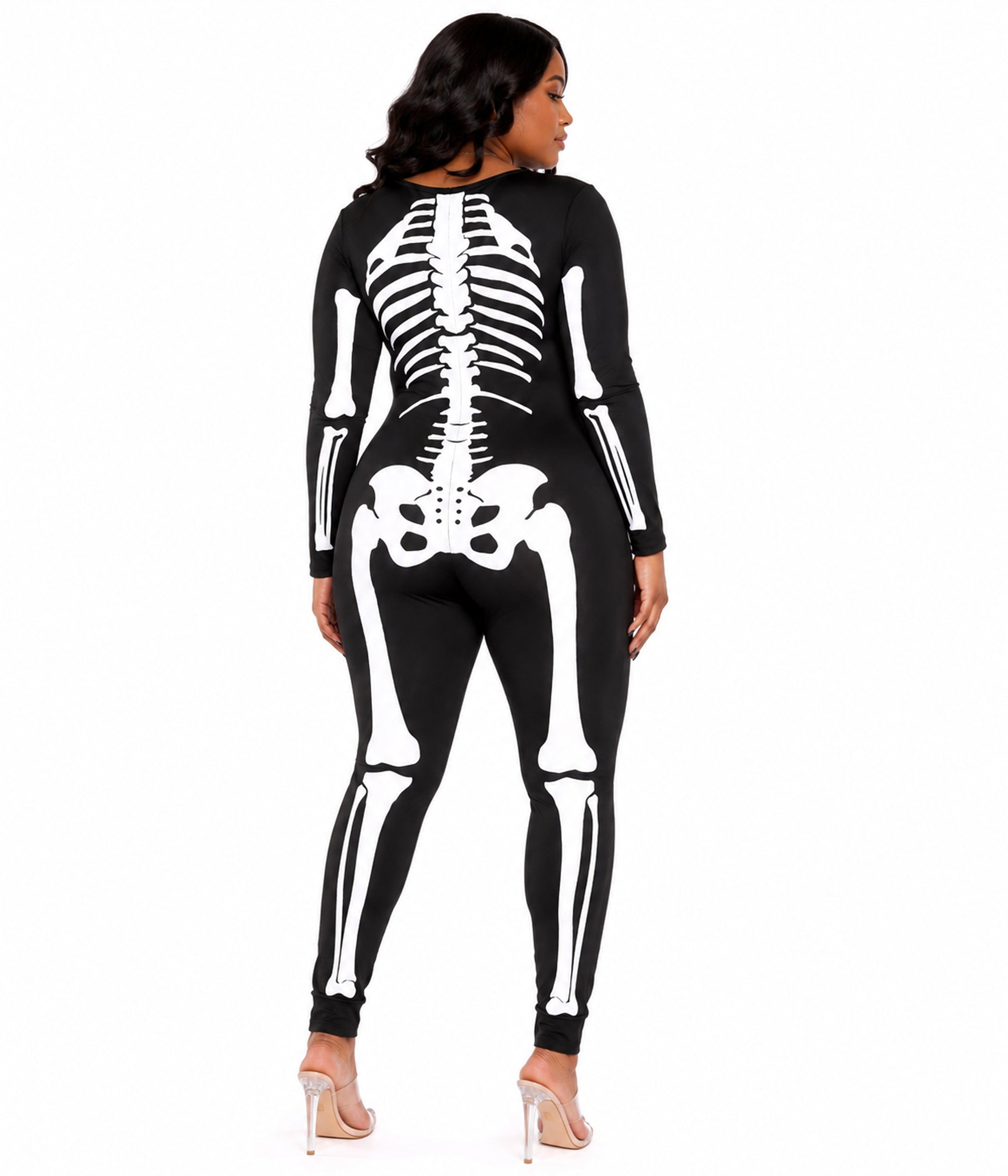 Skeleton Plus Size Bodysuit Costume Image 2