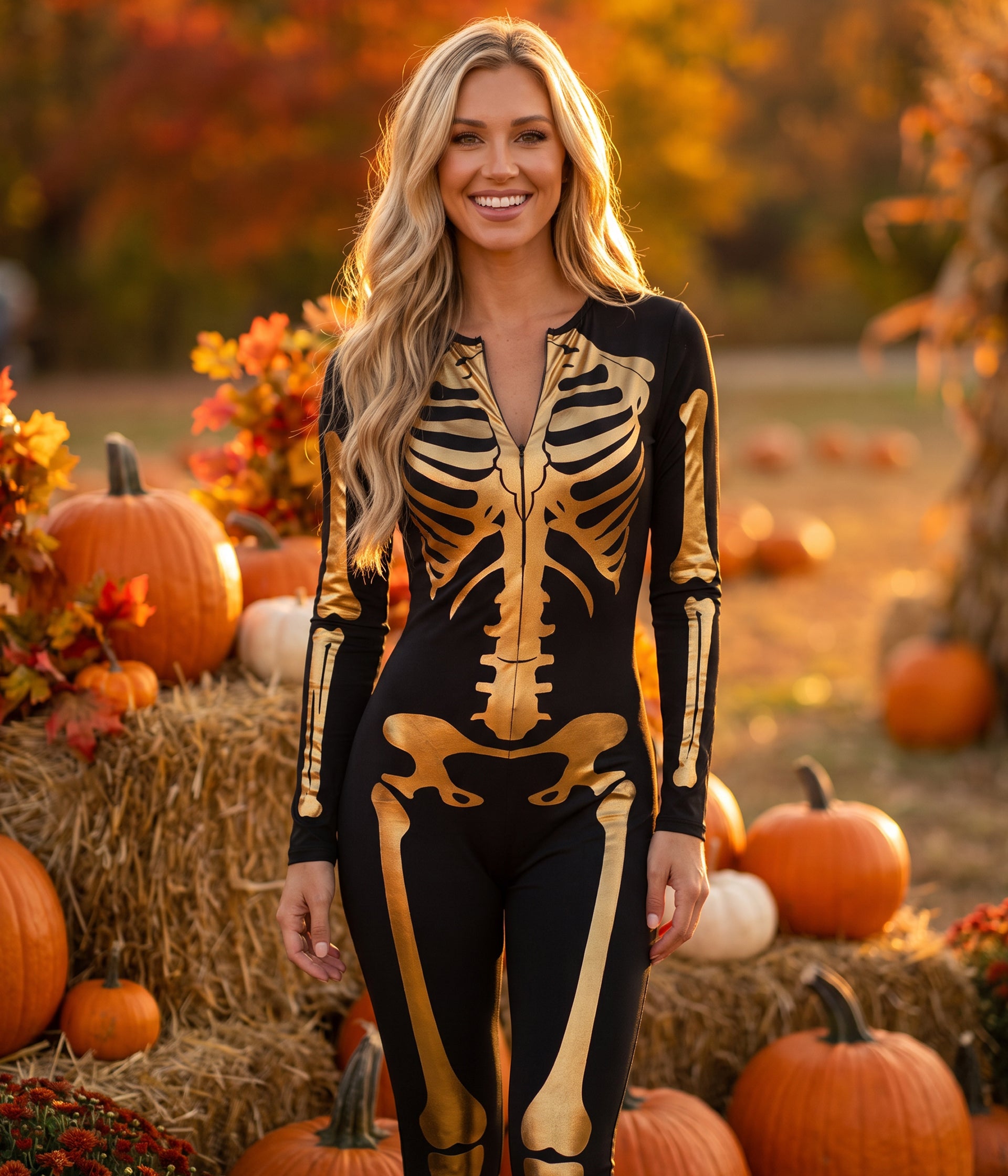Gold Skeleton Bodysuit Costume