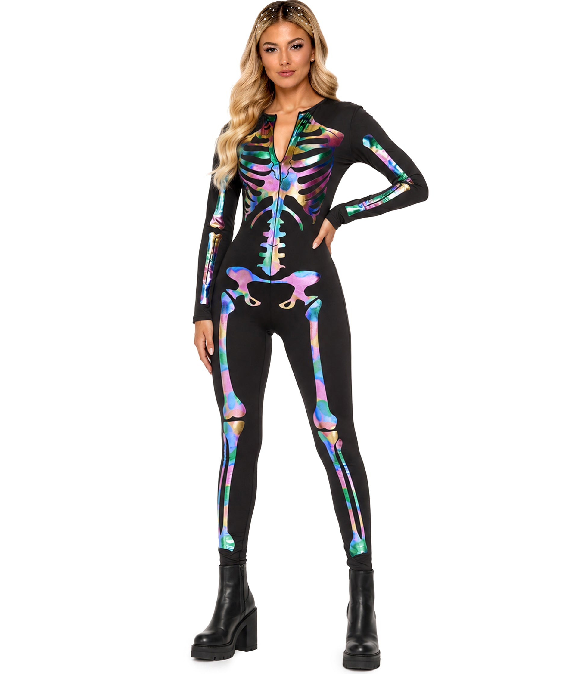 Iridescent Skeleton Bodysuit Costume