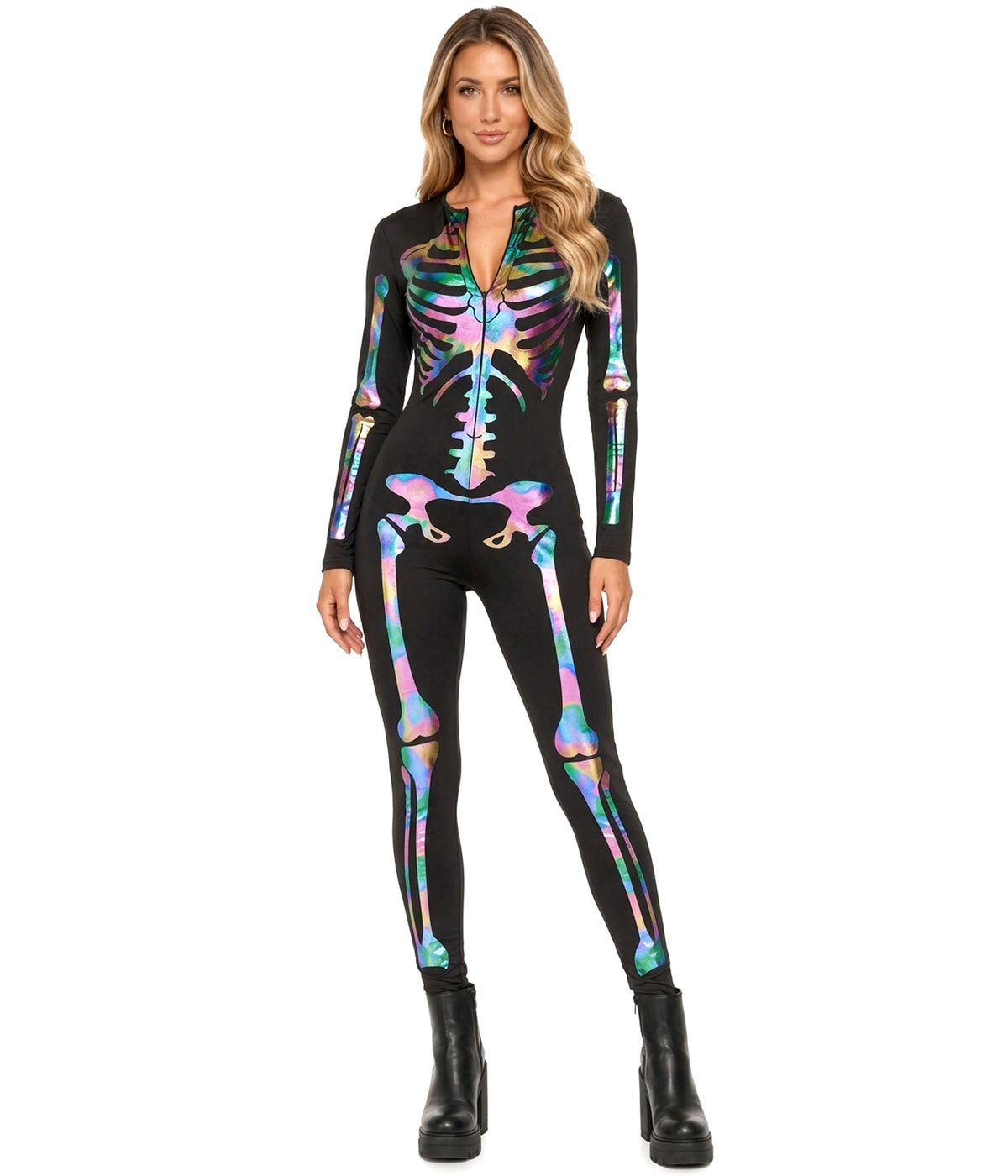 Iridescent Skeleton Bodysuit Costume
