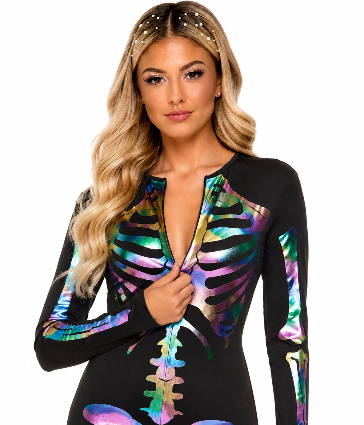 Iridescent Skeleton Bodysuit Costume