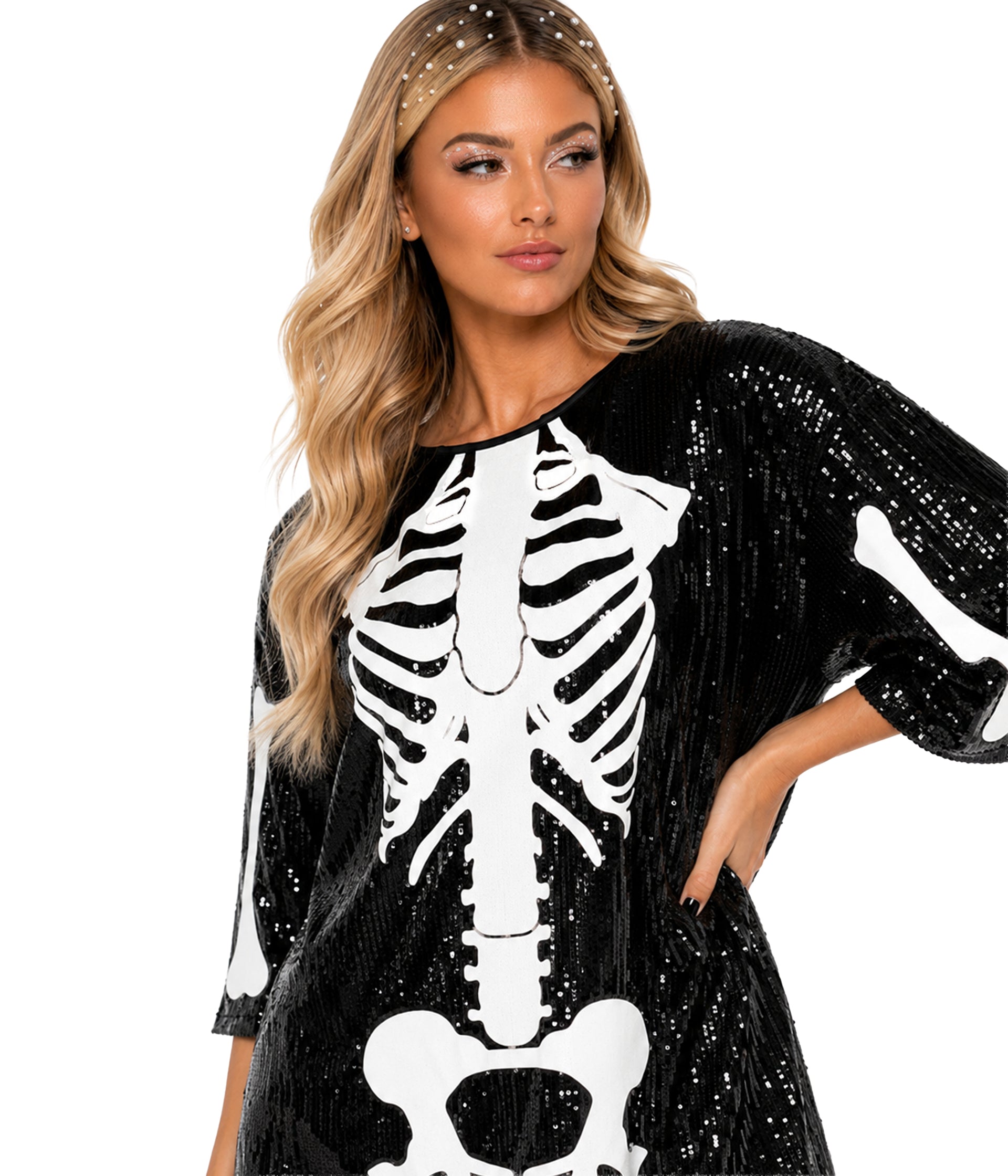 Sequined Skeleton Costume Dress