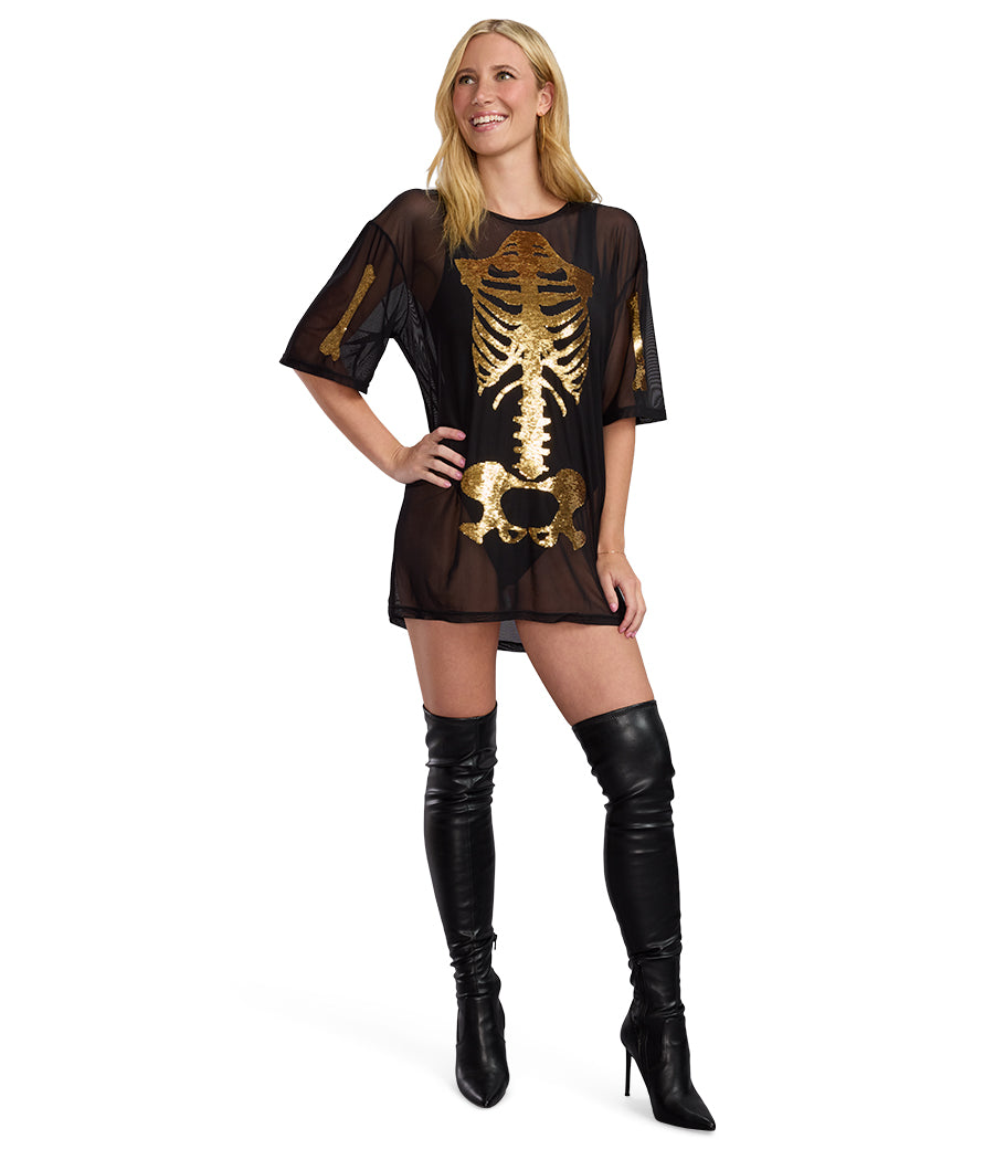 Gold Skeleton Mesh Costume Dress