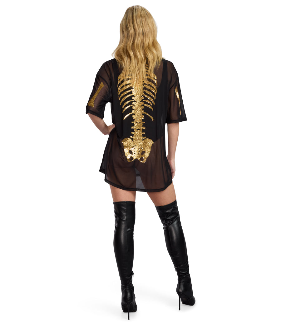 Gold Skeleton Mesh Costume Dress Image 2