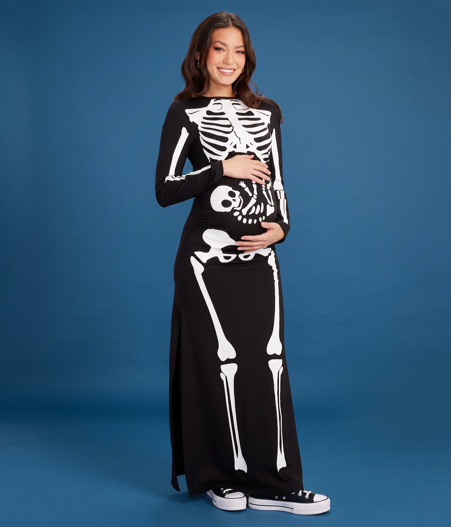Pregnant Skeleton Maternity Costume Dress
