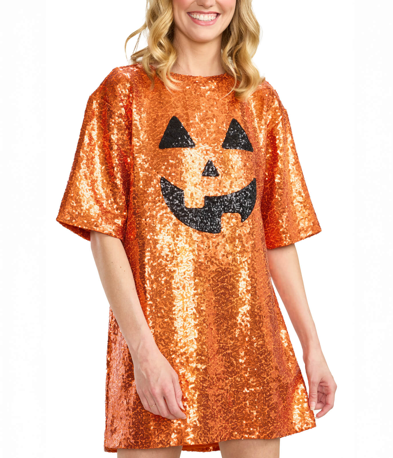 Sequined Pumpkin Costume Dress | Fun Halloween Adult Costume Dress | High Strength & Durable Material | Orange | Tipsy Elves Sequined Pumpkin Costume Dress | Fun Halloween Adult Costume Dress | High Strength & Durable Material | Orange | Tipsy Elves