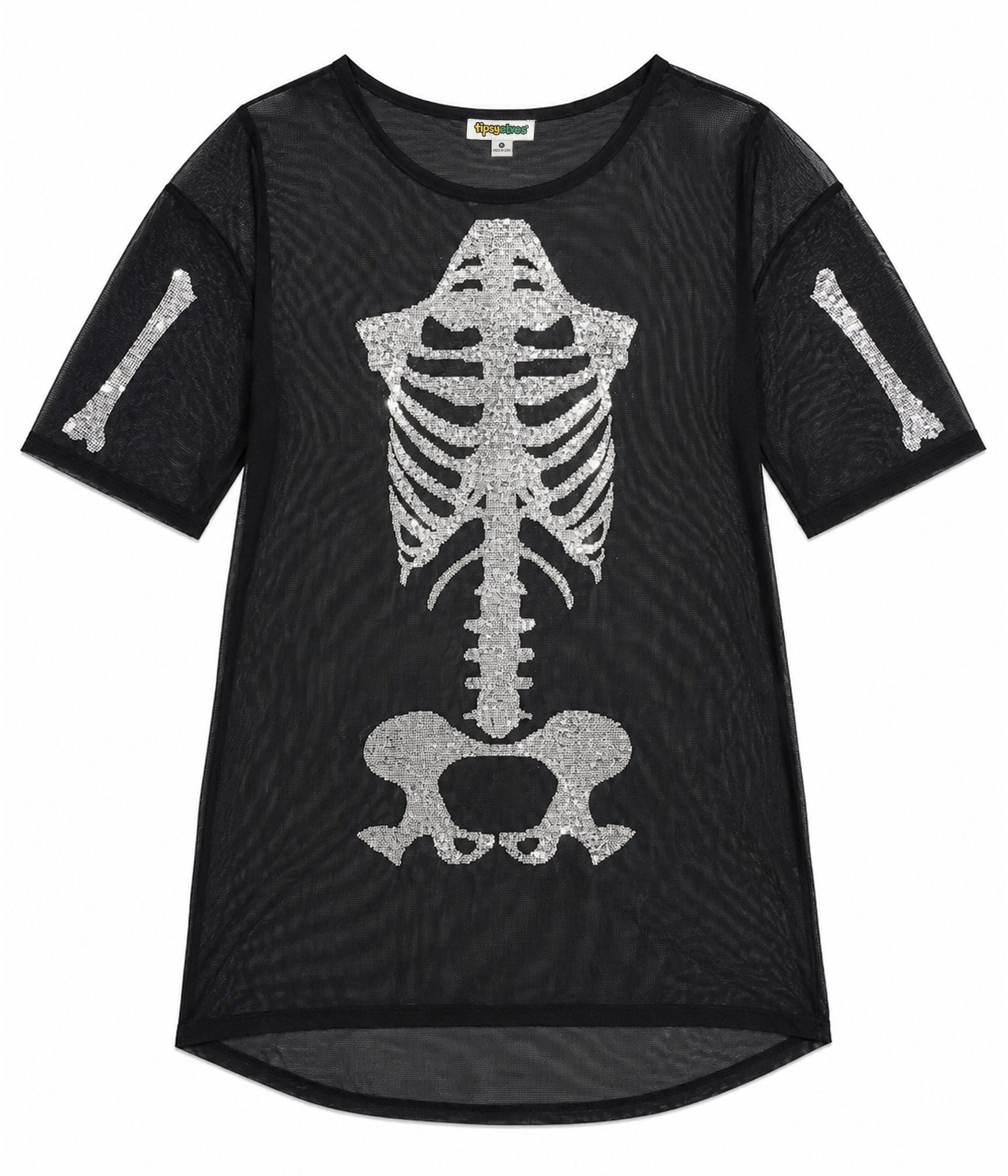 Women's Silver Skeleton Mesh Costume Dress