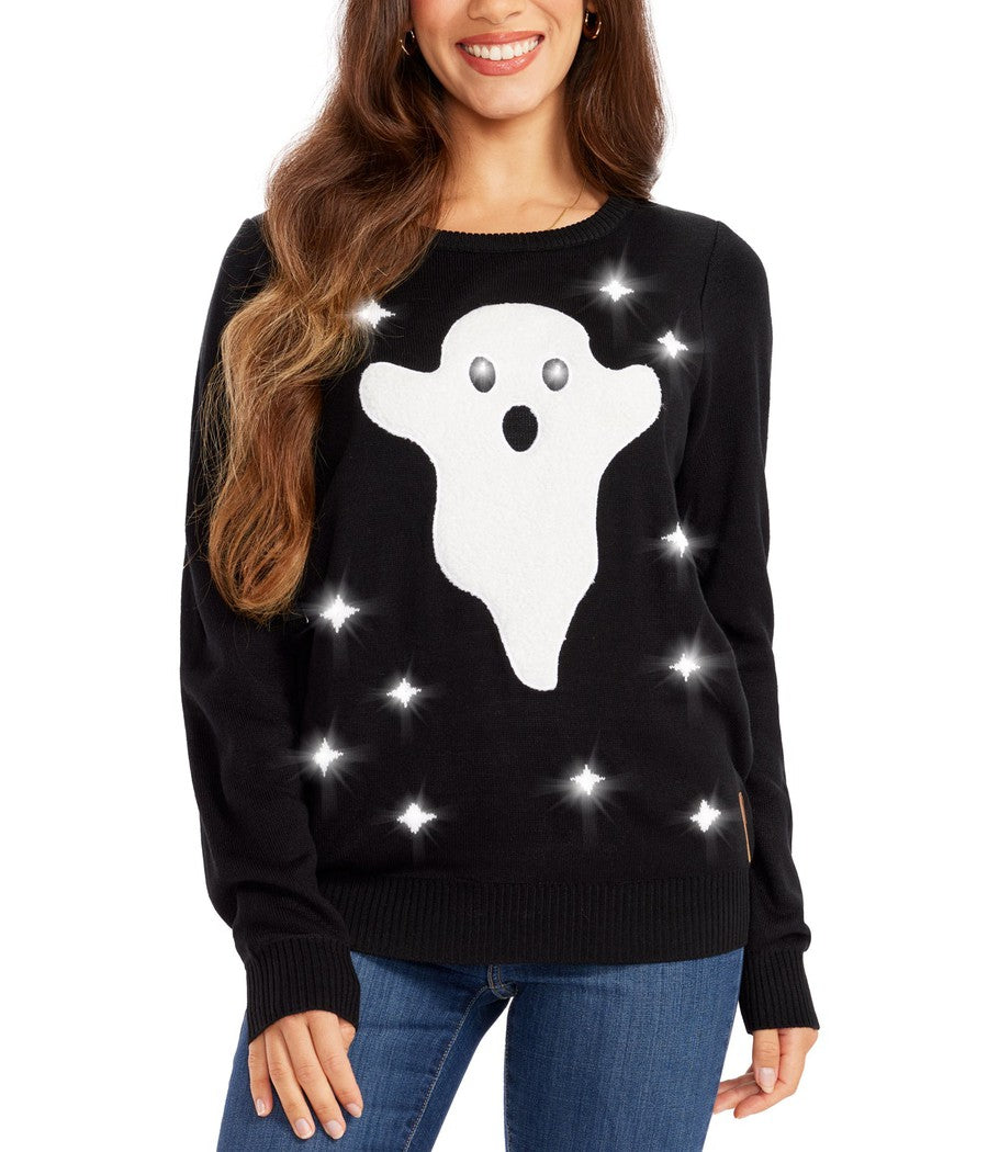 Ghost Light Up Sweater Women s Halloween Outfits Tipsy Elves