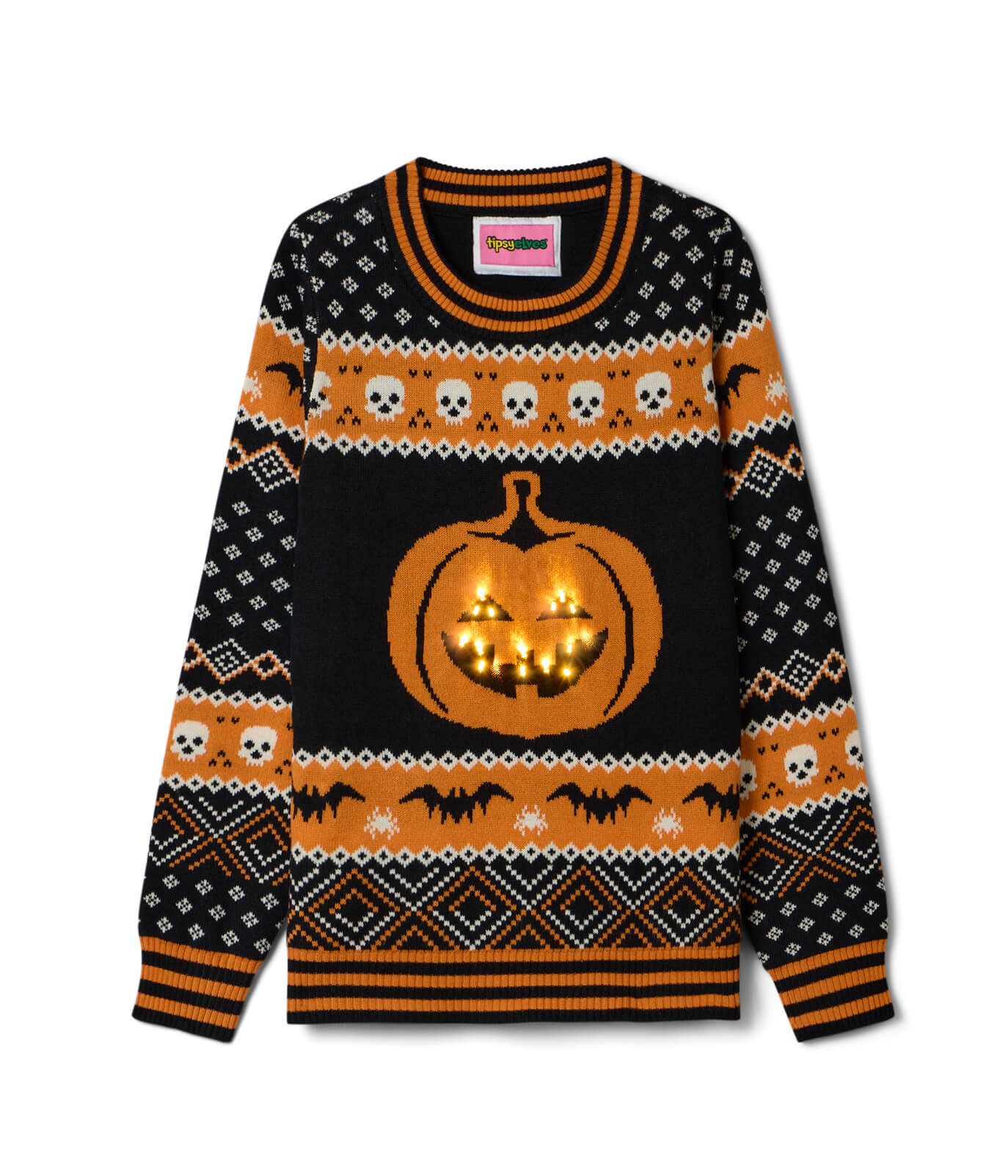 Women's Pumpkin Light Up Halloween Sweater Image 2