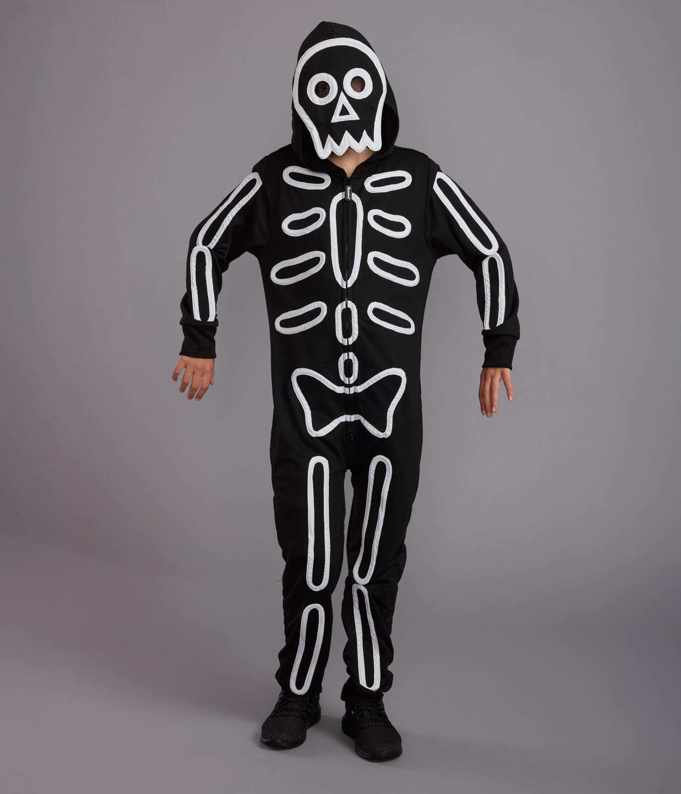 Girl's Neon LED Light Up Skeleton Costume