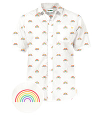 White Rainbow Button Down Shirt