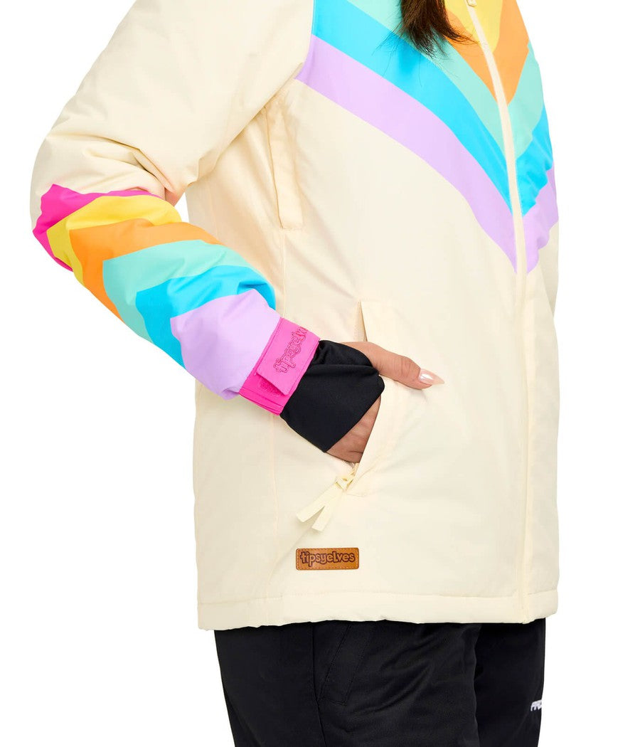 Women's Retro Rainbow Snow Jacket Image 3