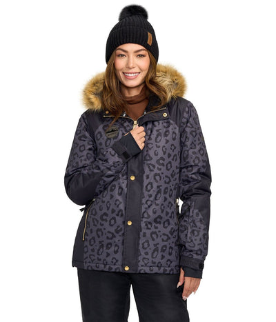 Women's Midnight Leopard Winter Jacket Primary Image