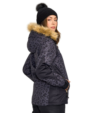 Women's Midnight Leopard Winter Jacket Image 2