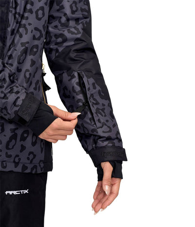Women's Midnight Leopard Winter Jacket Image 4