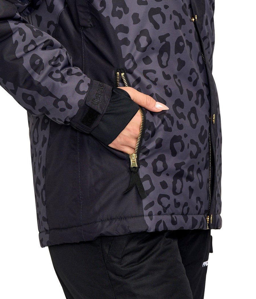 Women's Midnight Leopard Winter Jacket Image 5