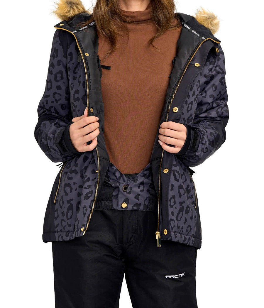 Women's Midnight Leopard Ski Jacket Image 6