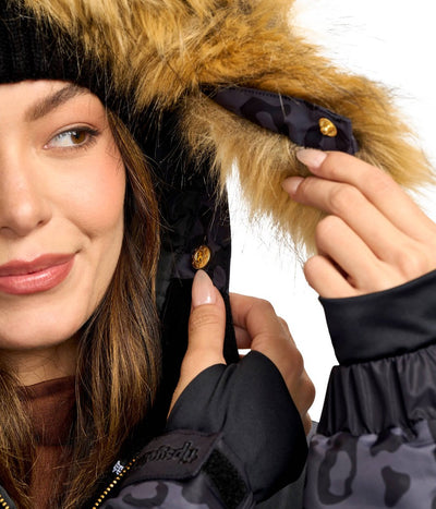 Women's Midnight Leopard Winter Jacket Image 8