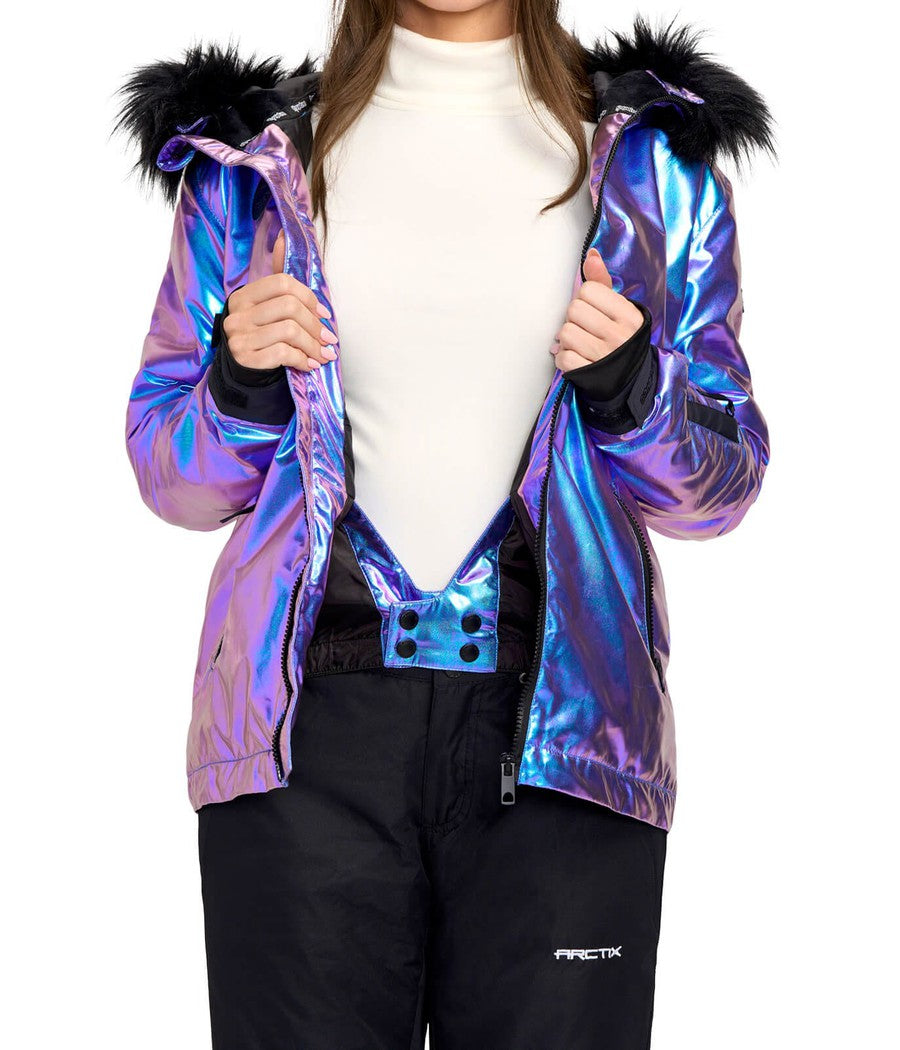 Iridescent Iris Snowboard Jacket: Women's Winter Outfits | Tipsy Elves