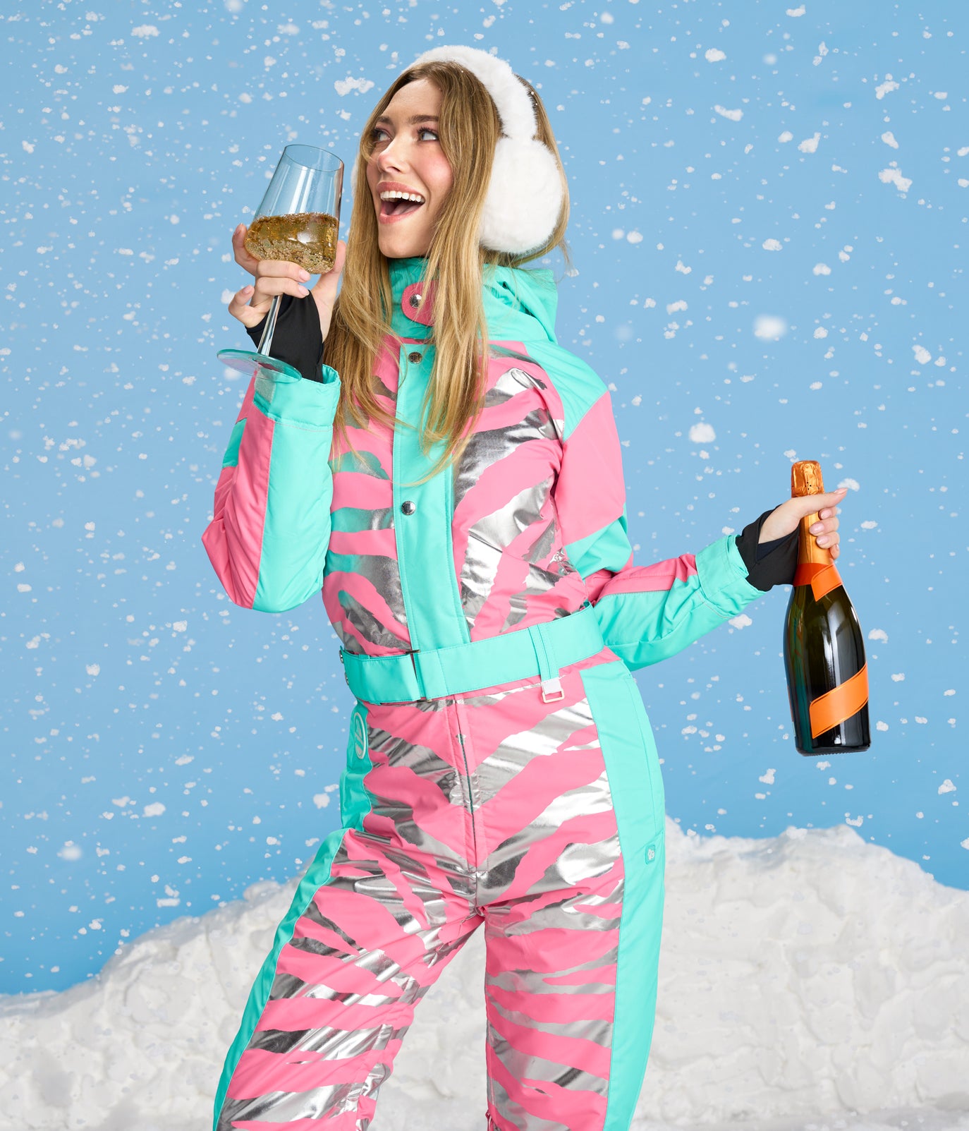 Women's Electric Zebra Snow Suit