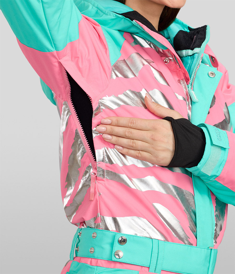 Women's Electric Zebra Snow Suit