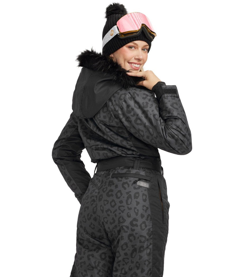 Women's Midnight Leopard Ski Suit Image 2::Women's Midnight Leopard Ski Suit