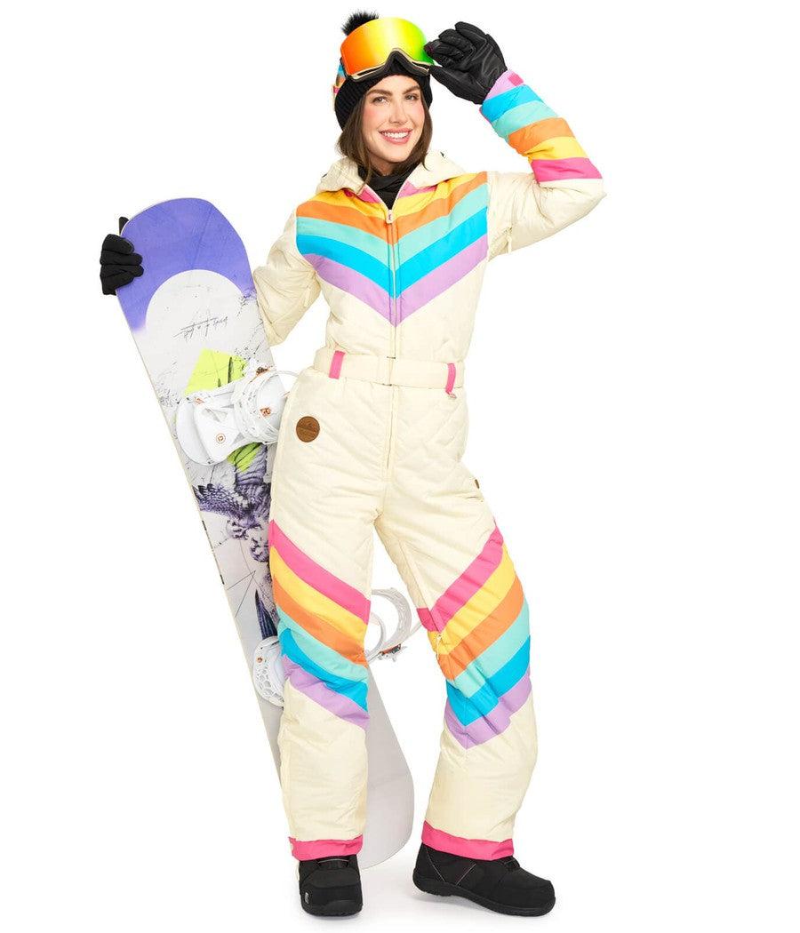 Retro Rainbow Snow Suit: Women's Ski & Snowboard Apparel | Tipsy Elves