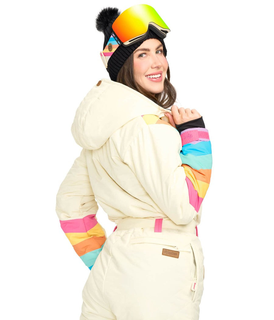 Women's Retro Rainbow Ski Suit Image 2::Women's Retro Rainbow Ski Suit