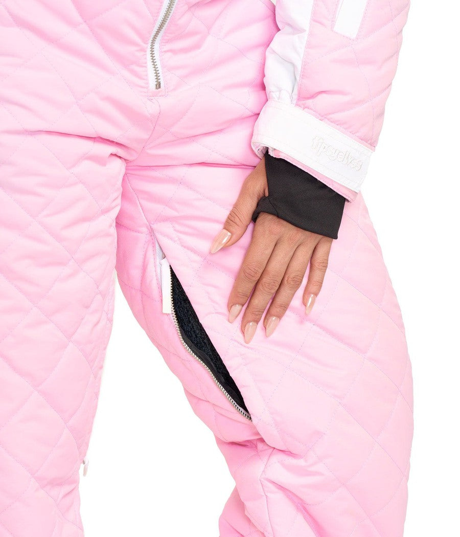 Women's Powder Pink Ski Suit Image 6